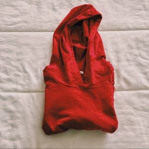 Red Cropped Hoodie